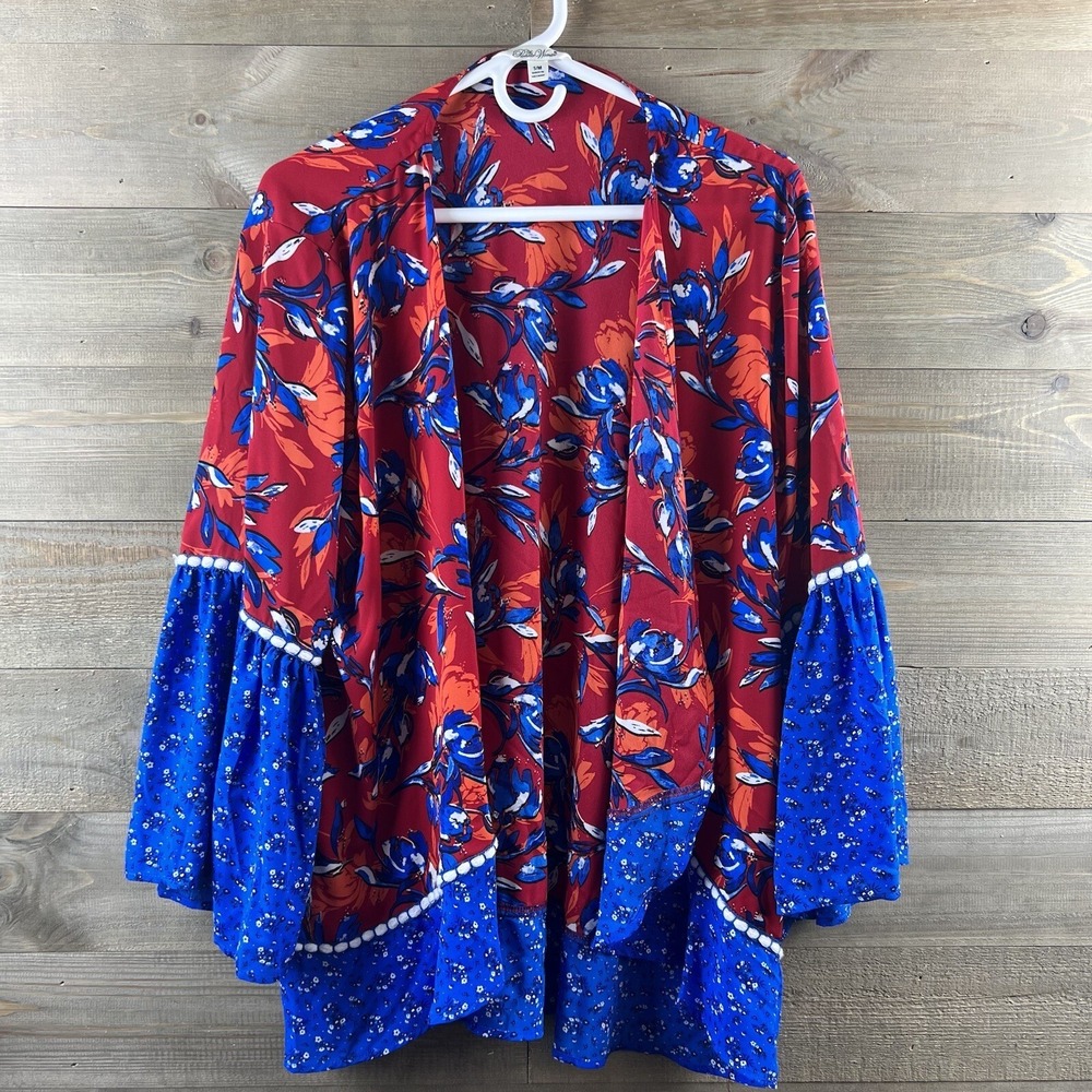 Pioneer Woman Womens Kimono Flounce Sleeve Boho Floral Size S/M Small Medium